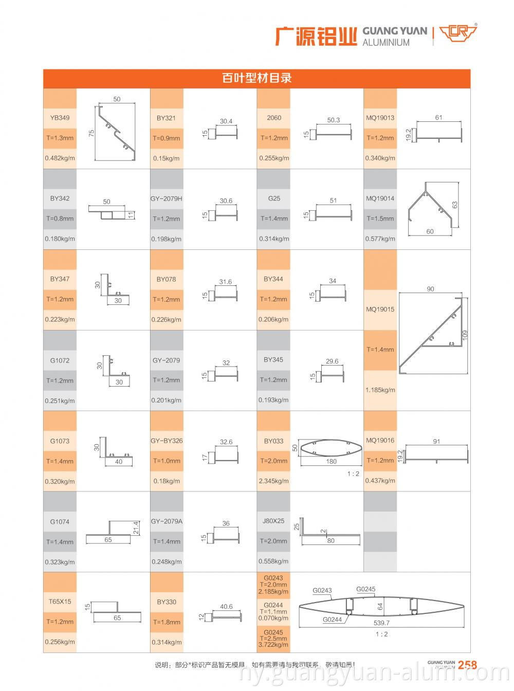 Louver aluminium Louver Aluminum Profile